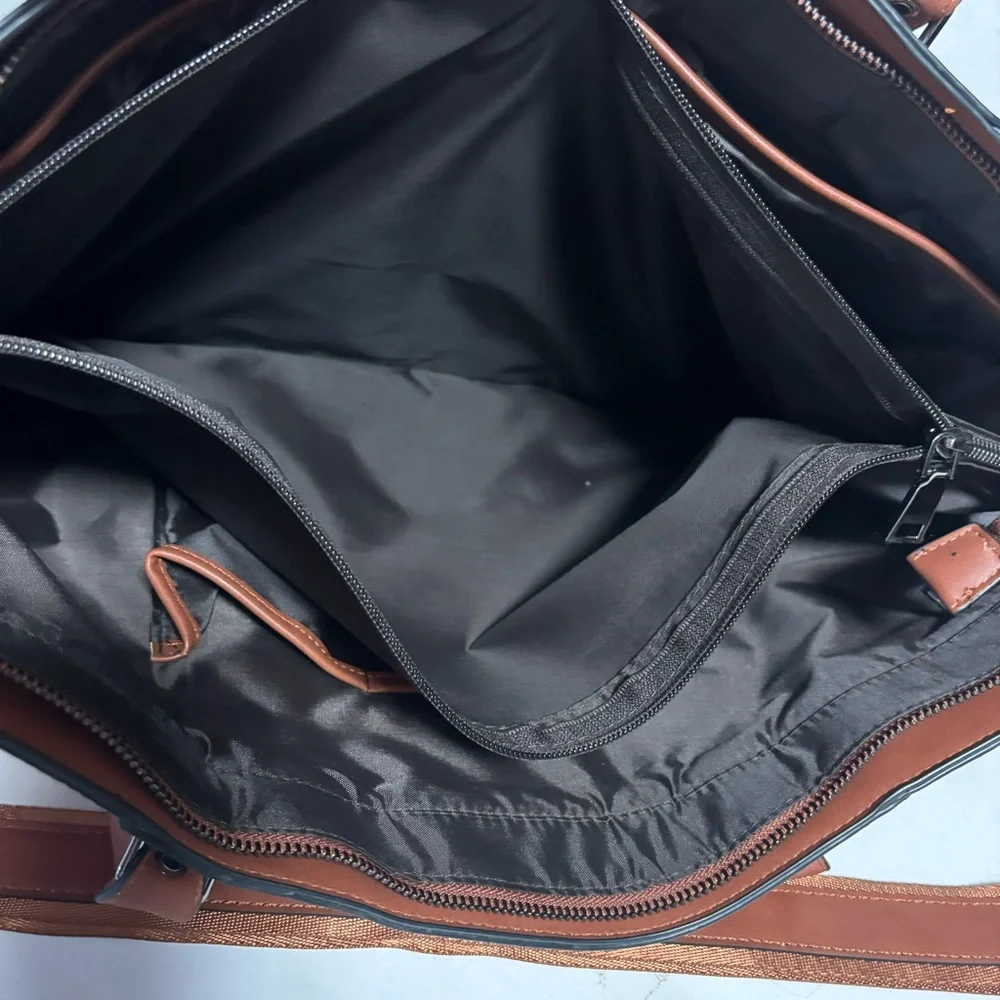 MOSISO Cognac 17” Laptop bag portfolio case satchel PU Leather CB Bag corpcore